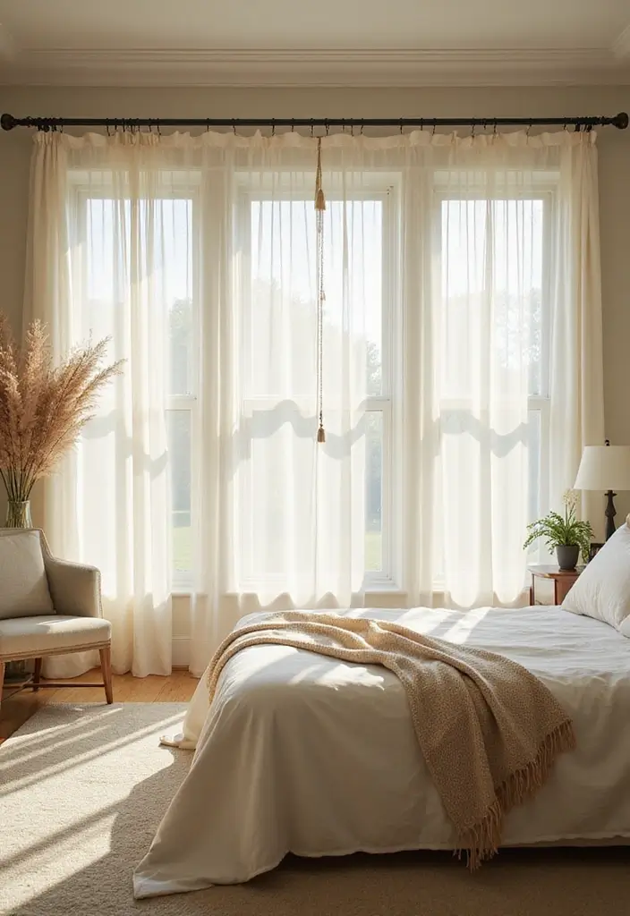 27 Master Bedroom Decor Modern Ideas for Timeless Comfort 14 27 Master Bedroom Decor Modern Ideas for Timeless Comfort - 14. Soft Window Treatments