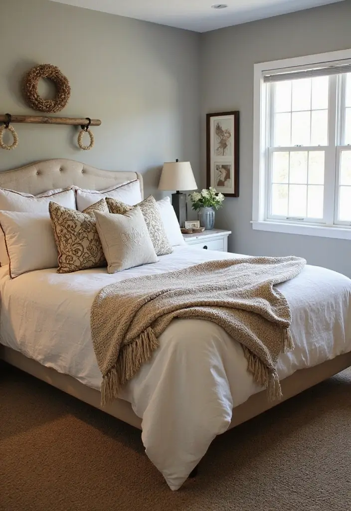27 Modern Farmhouse Bedroom Designs That Mix Rustic with Chic 2 27 Modern Farmhouse Bedroom Designs That Mix Rustic with Chic - 2. Farmhouse Style Bedding