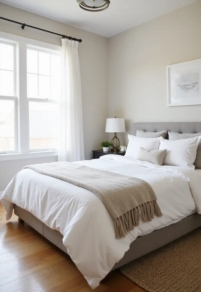 27 Modern Farmhouse Bedroom Designs That Mix Rustic with Chic 6 27 Modern Farmhouse Bedroom Designs That Mix Rustic with Chic - 6. Neutral Color Palettes