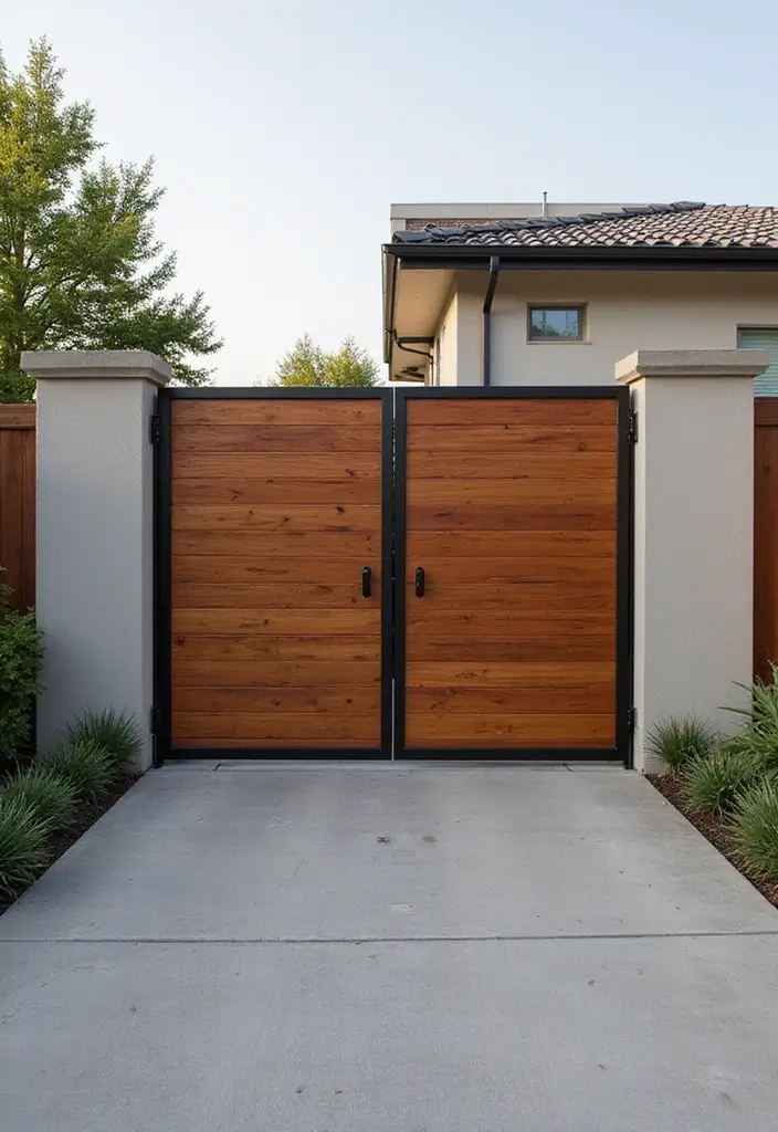 27 Modern Gate Designs That Transform Your Entrance 12 27 Modern Gate Designs That Transform Your Entrance - 12. Composite Material Gates