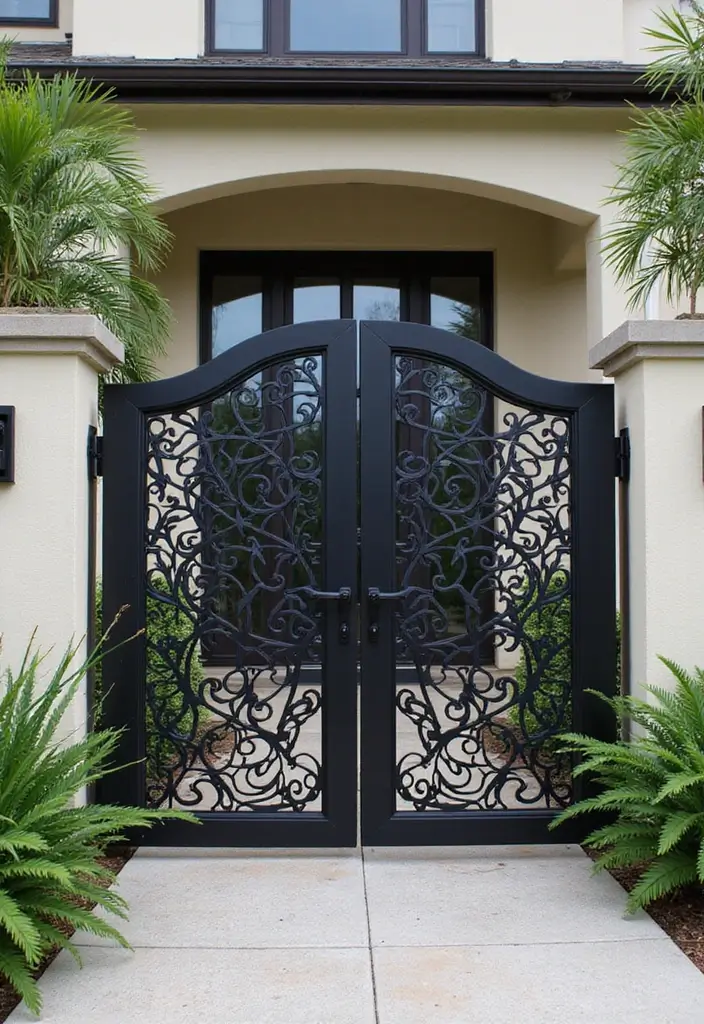 27 Modern Gate Designs That Transform Your Entrance 18 27 Modern Gate Designs That Transform Your Entrance - 18. Intricate Laser-Cut Gates