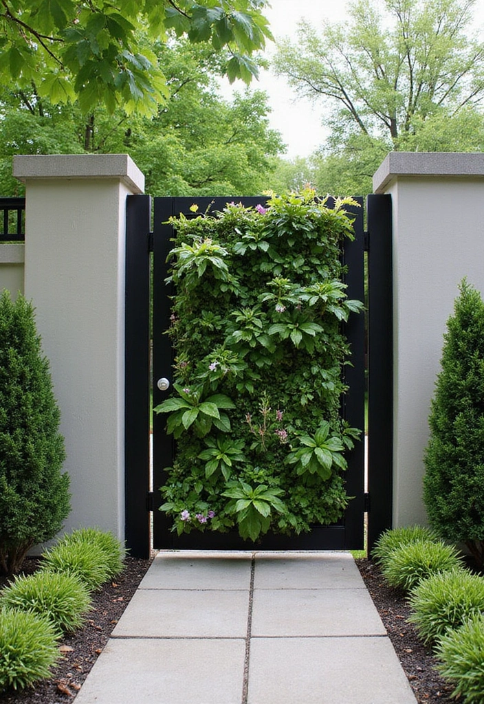 27 Modern Gate Designs That Transform Your Entrance 19 27 Modern Gate Designs That Transform Your Entrance - 19. Vertical Garden Gates