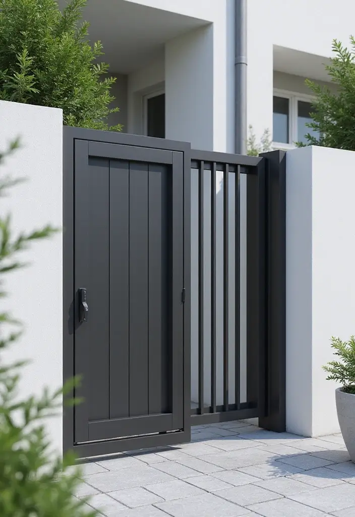 27 Modern Gate Designs That Transform Your Entrance 21 27 Modern Gate Designs That Transform Your Entrance - 21. Soft-Close Mechanism Gates