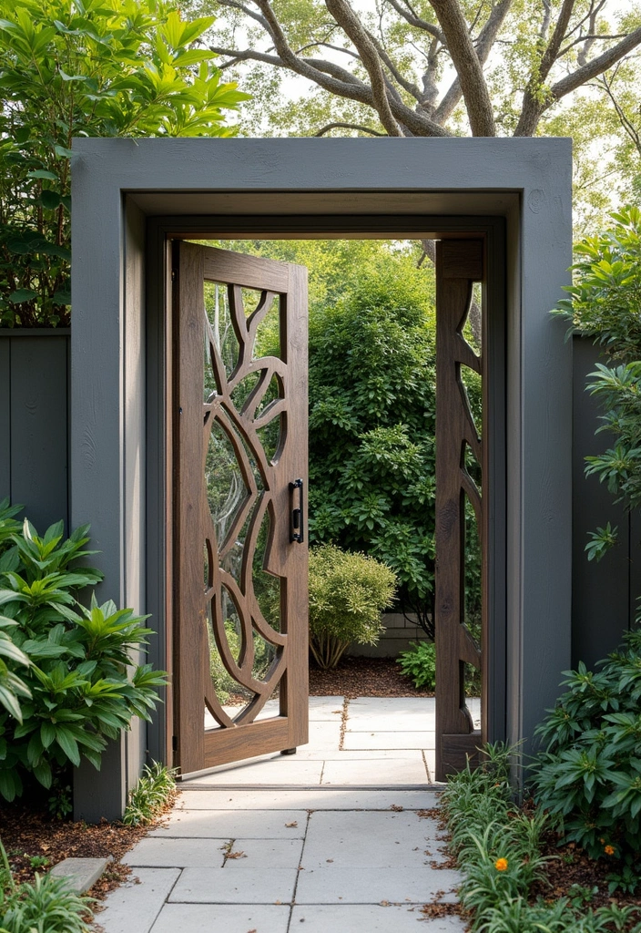 27 Modern Gate Designs That Transform Your Entrance 24 27 Modern Gate Designs That Transform Your Entrance - 24. Custom Artwork Gates
