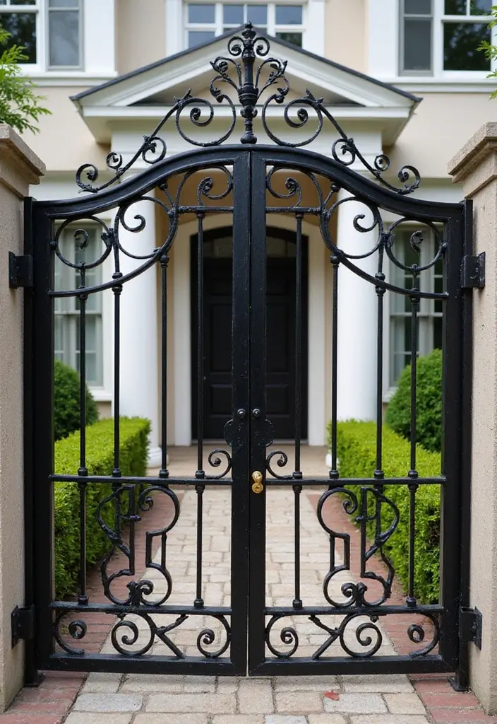 27 Modern Gate Designs That Transform Your Entrance 5 27 Modern Gate Designs That Transform Your Entrance - 5. Artistic Ironwork Gates
