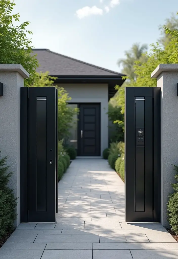 27 Modern Gate Designs That Transform Your Entrance 7 27 Modern Gate Designs That Transform Your Entrance - 7. Futuristic Smart Gates