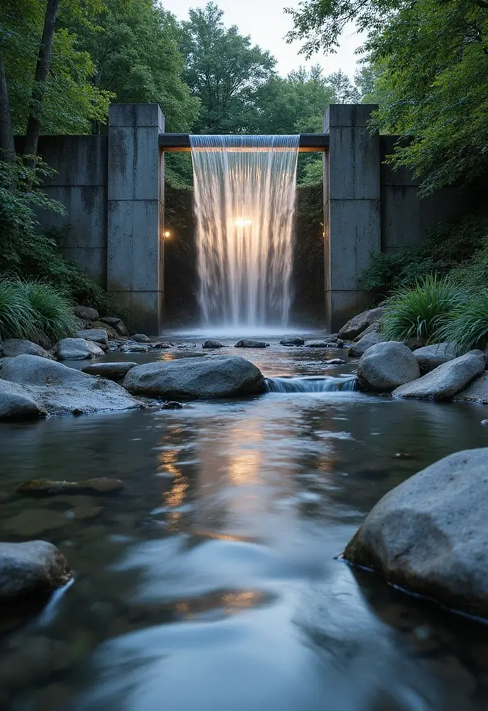 27 Modern Gate Designs That Transform Your Entrance 8 27 Modern Gate Designs That Transform Your Entrance - 8. Waterfall Gates