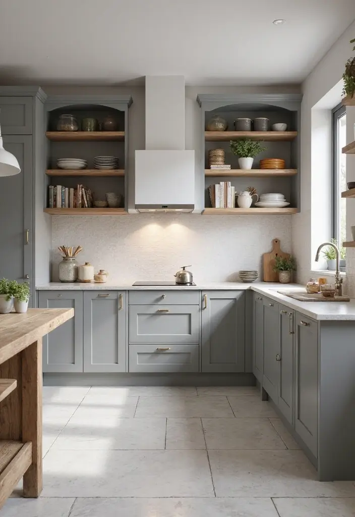 27 Modern Grey Kitchen Ideas That Balance Sleek and Warmth 1 27 Modern Grey Kitchen Ideas That Balance Sleek and Warmth - 1. Two-Tone Grey and White Cabinets