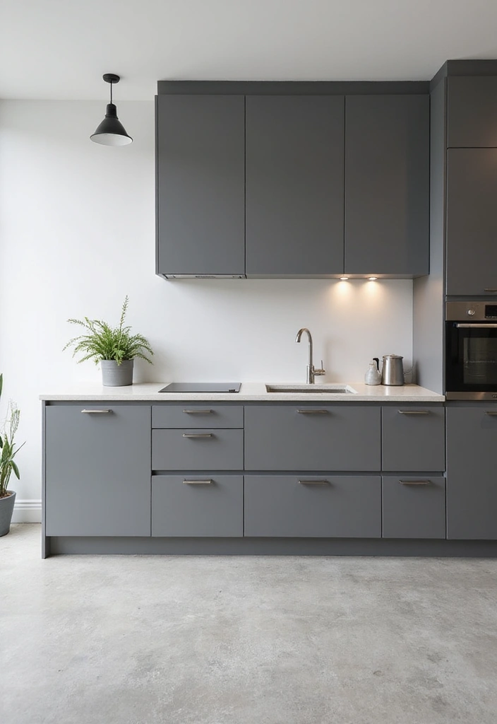 27 Modern Grey Kitchen Ideas That Balance Sleek and Warmth 14 27 Modern Grey Kitchen Ideas That Balance Sleek and Warmth - 14. Minimalist Grey Decor