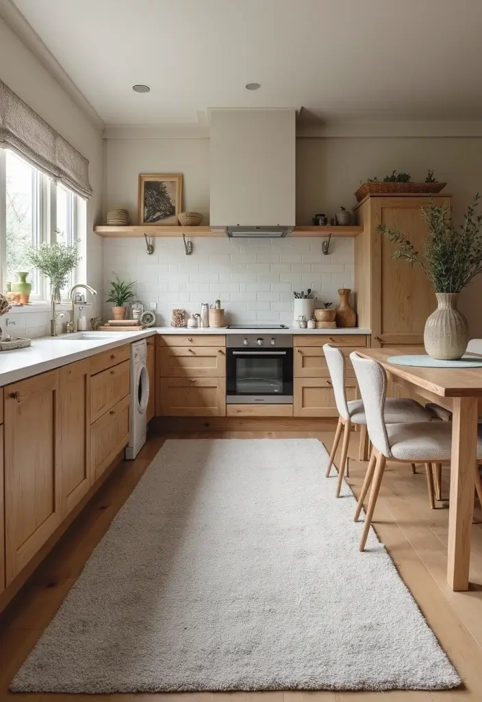 27 Modern Grey Kitchen Ideas That Balance Sleek and Warmth 21 27 Modern Grey Kitchen Ideas That Balance Sleek and Warmth - 21. Grey Rugs for Comfort