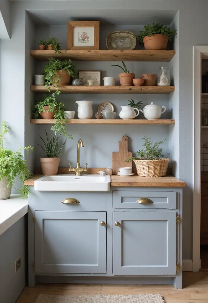 27 Modern Grey Kitchen Ideas That Balance Sleek and Warmth 3 27 Modern Grey Kitchen Ideas That Balance Sleek and Warmth - 3. Open Shelving with Grey Accents
