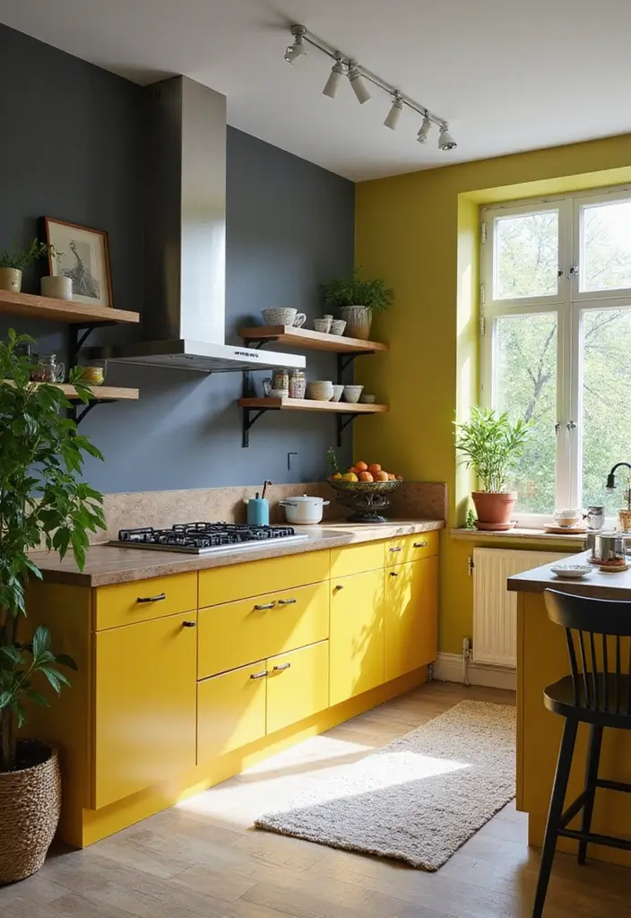 27 Modern Grey Kitchen Ideas That Balance Sleek and Warmth 8 27 Modern Grey Kitchen Ideas That Balance Sleek and Warmth - 8. Grey Accent Wall