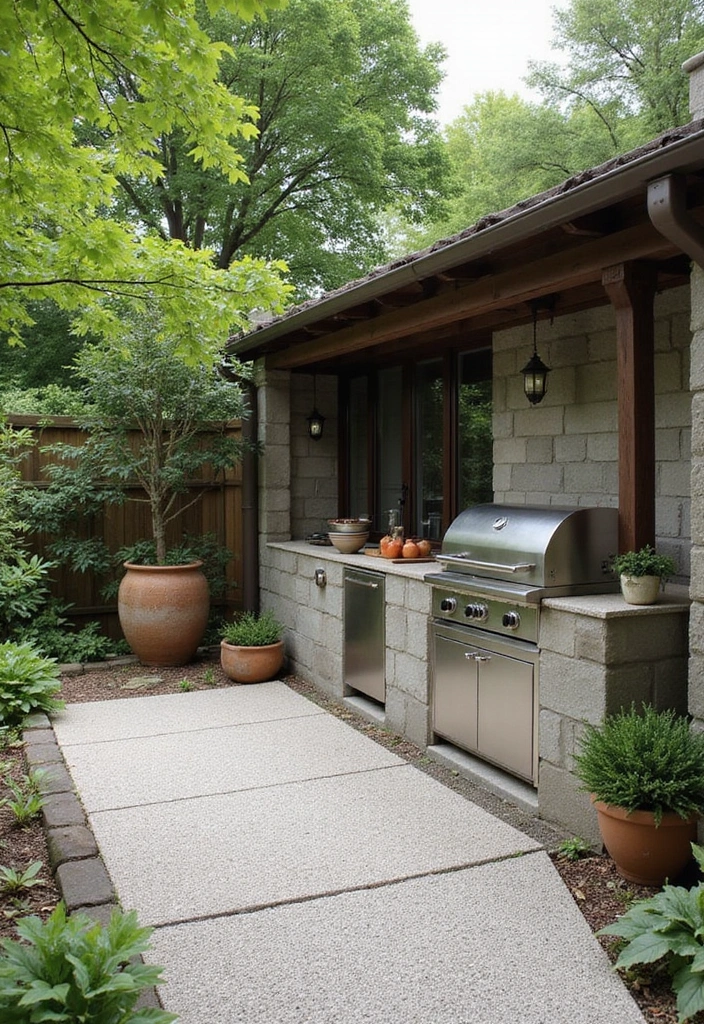 27 Modern Outdoor Kitchen Designs Perfect for Gatherings 15 27 Modern Outdoor Kitchen Designs Perfect for Gatherings - 15. Zen Inspired: The Meditative Kitchen Space