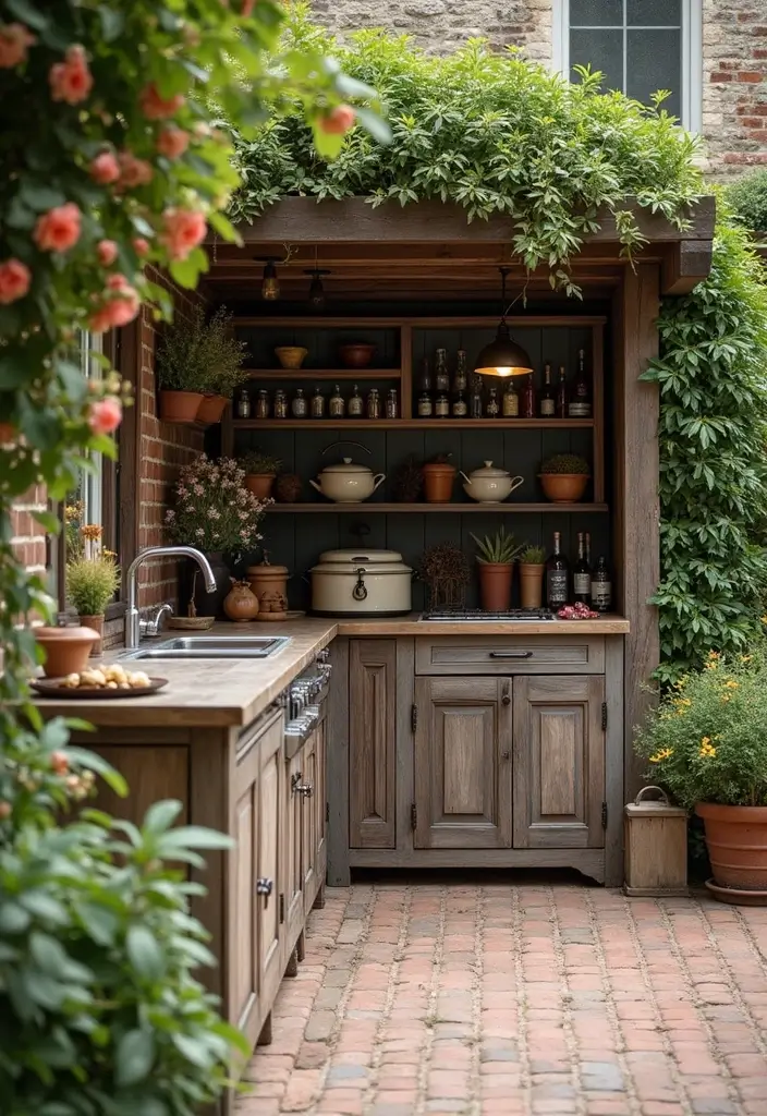 27 Modern Outdoor Kitchen Designs Perfect for Gatherings 7 27 Modern Outdoor Kitchen Designs Perfect for Gatherings - 7. Farmhouse Flair: The Vintage Charm Kitchen