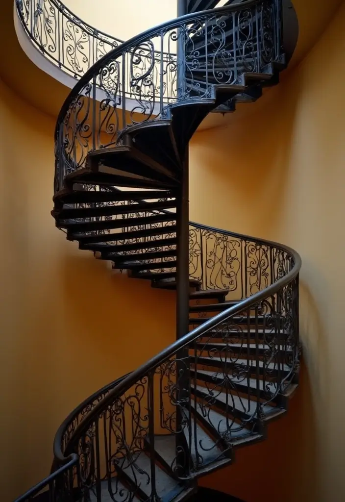 27 Modern Staircase Designs That Double as Art Pieces 2 27 Modern Staircase Designs That Double as Art Pieces - 2. Spiral Staircases with a Twist