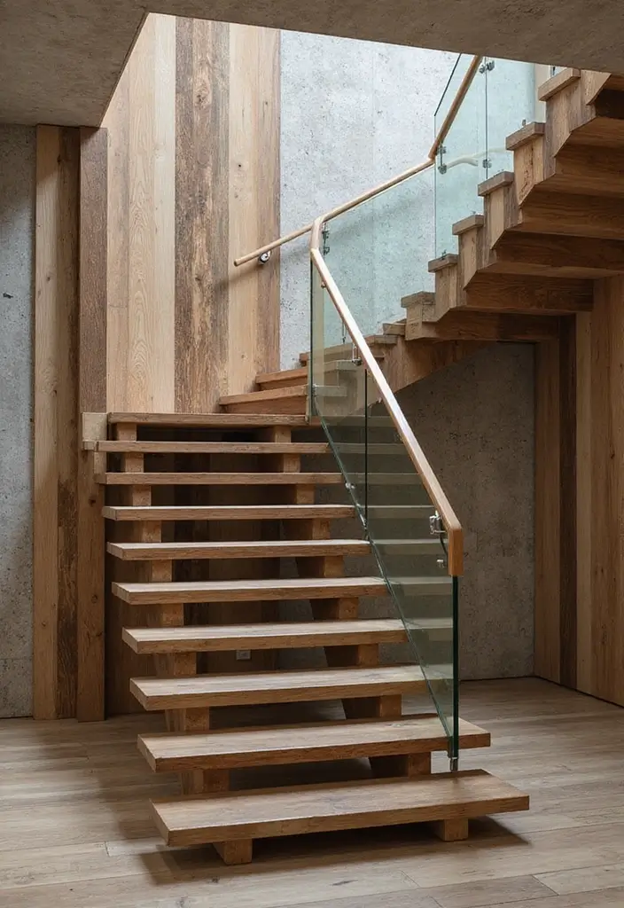 27 Modern Staircase Designs That Double as Art Pieces 23 27 Modern Staircase Designs That Double as Art Pieces - 23. Layered Textures