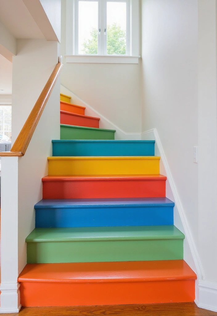 27 Modern Staircase Designs That Double as Art Pieces 5 27 Modern Staircase Designs That Double as Art Pieces - 5. Bold Color Accents