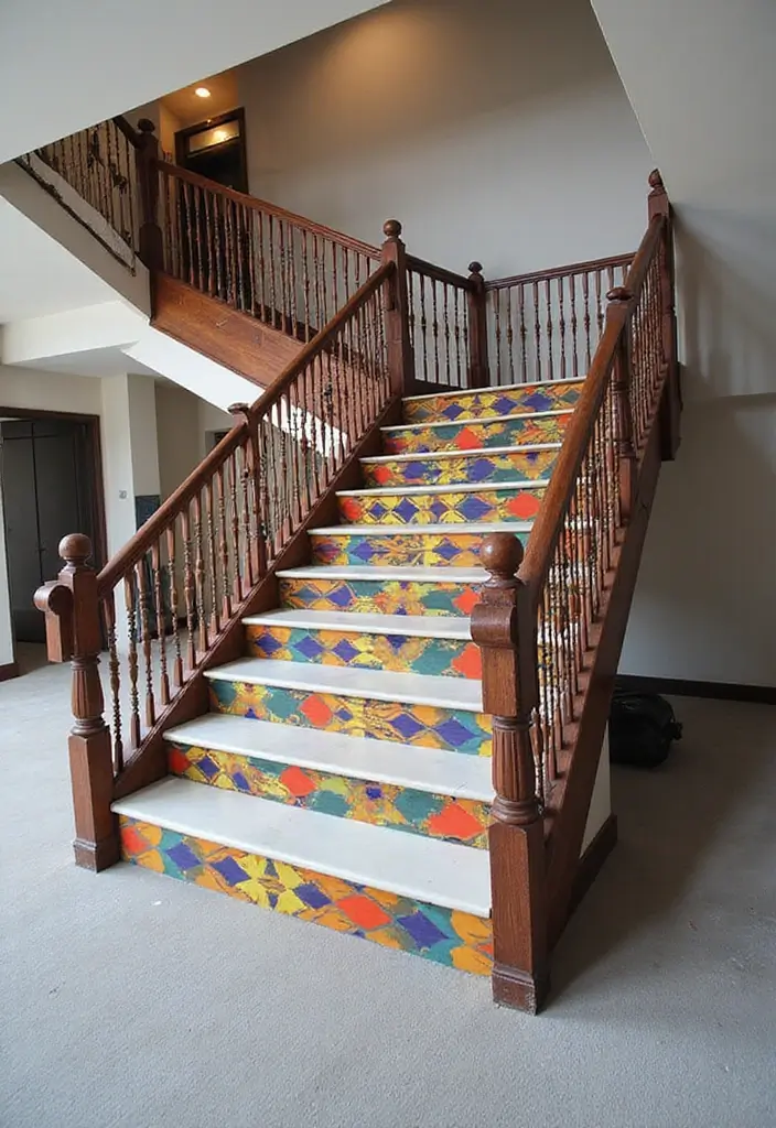 27 Modern Staircase Designs That Double as Art Pieces 9 27 Modern Staircase Designs That Double as Art Pieces - 9. Geometric Patterns