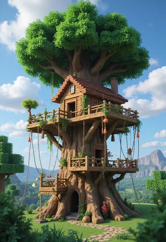 28 Minecraft Modern House Builds That Inspire Creativity 11 28 Minecraft Modern House Builds That Inspire Creativity - 11. Playful Treehouse