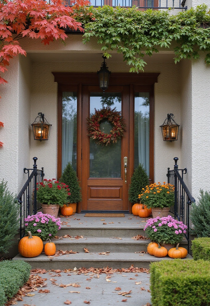 28 Modern Balcony Designs for Chic Outdoor Living 15 28 Modern Balcony Designs for Chic Outdoor Living - 15. Seasonal Decor