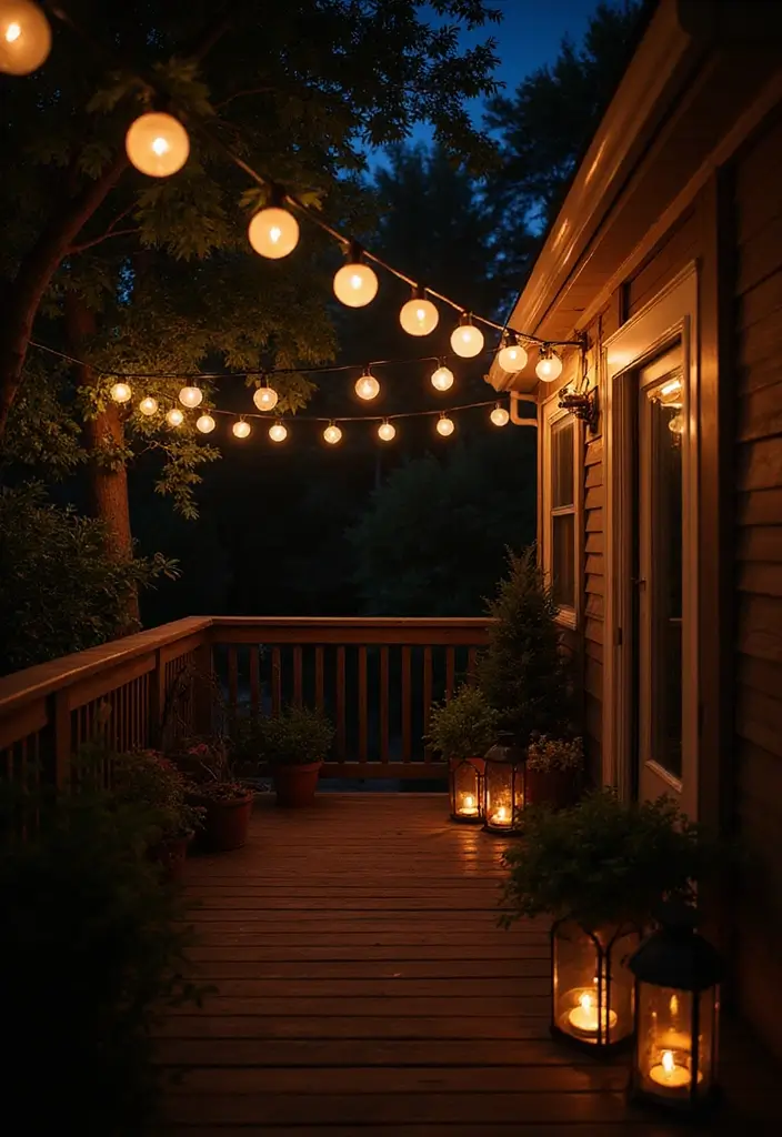 28 Modern Balcony Designs for Chic Outdoor Living 19 28 Modern Balcony Designs for Chic Outdoor Living - 19. Creative Lighting Solutions