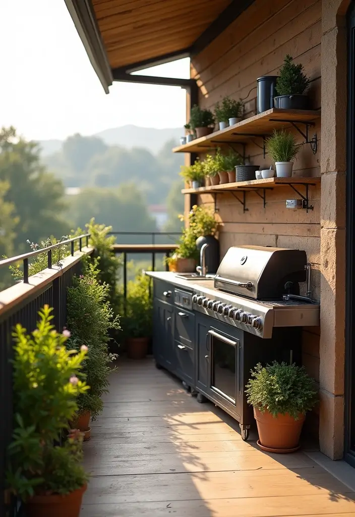 28 Modern Balcony Designs for Chic Outdoor Living 20 28 Modern Balcony Designs for Chic Outdoor Living - 20. Outdoor Cooking Spaces