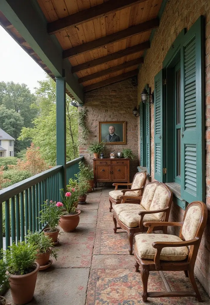 28 Modern Balcony Designs for Chic Outdoor Living 22 28 Modern Balcony Designs for Chic Outdoor Living - 22. Vintage Charm