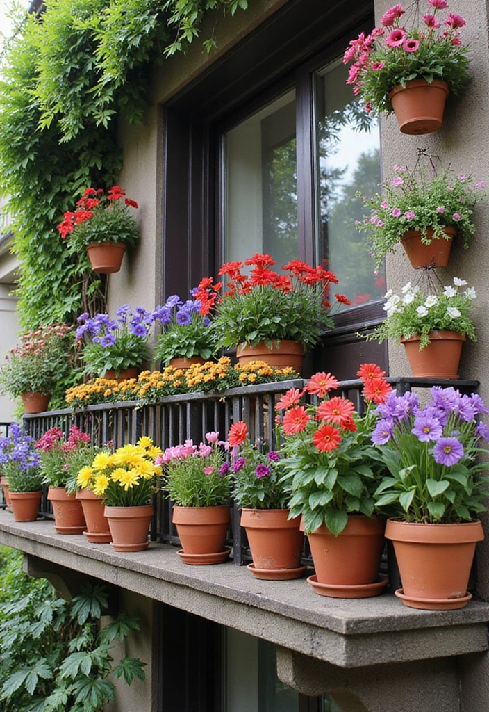 28 Modern Balcony Designs for Chic Outdoor Living 23 28 Modern Balcony Designs for Chic Outdoor Living - 23. Vibrant Floral Displays