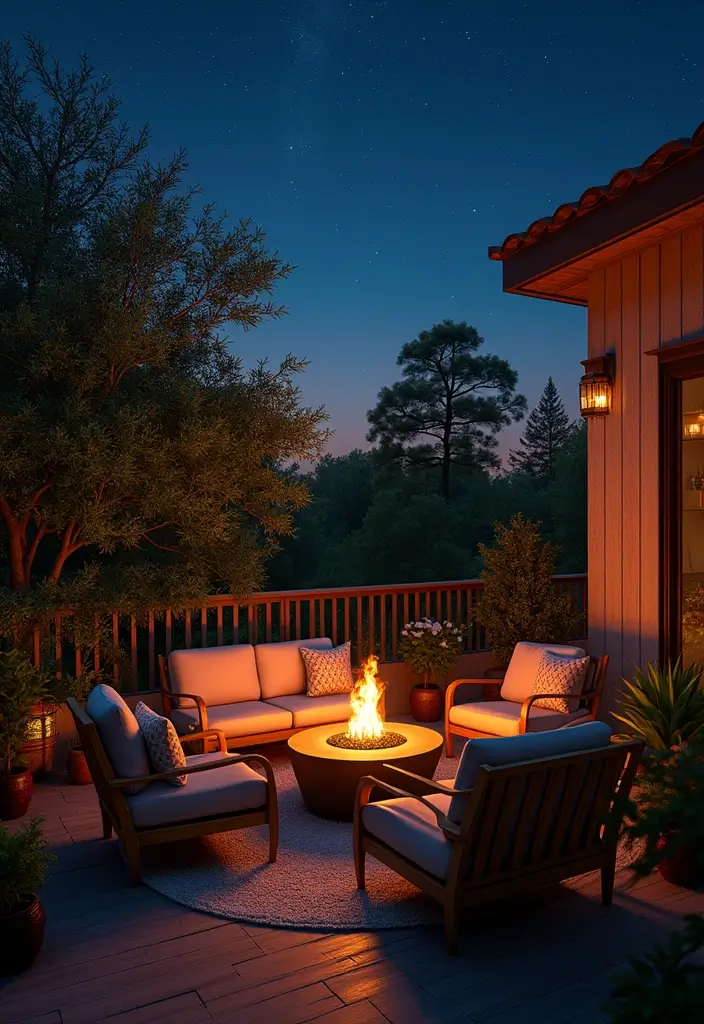 28 Modern Balcony Designs for Chic Outdoor Living 25 28 Modern Balcony Designs for Chic Outdoor Living - 25. Nighttime Oasis