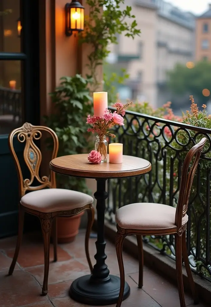 28 Modern Balcony Designs for Chic Outdoor Living 4 28 Modern Balcony Designs for Chic Outdoor Living - 4. Chic Bistro Setup