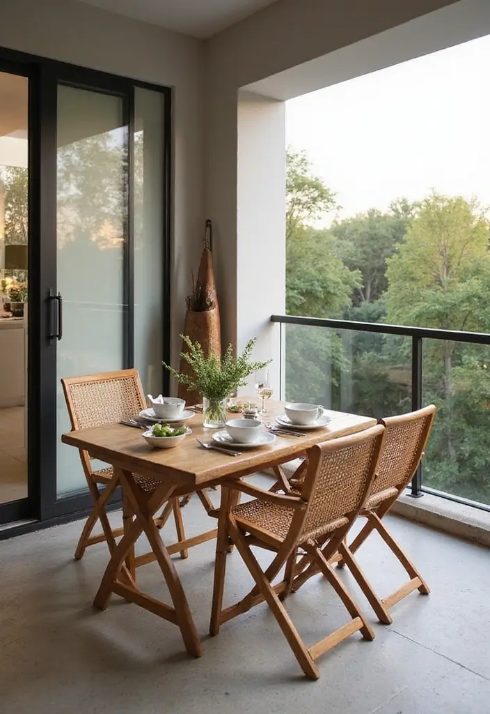 28 Modern Balcony Designs for Chic Outdoor Living 6 28 Modern Balcony Designs for Chic Outdoor Living - 6. Functional Folding Furniture