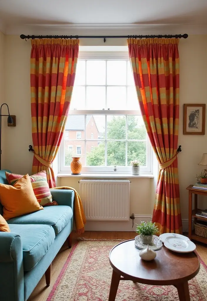 28 Modern Curtains for Living Room That Transform Your Space 11 28 Modern Curtains for Living Room That Transform Your Space - 11. Colorful Stripes