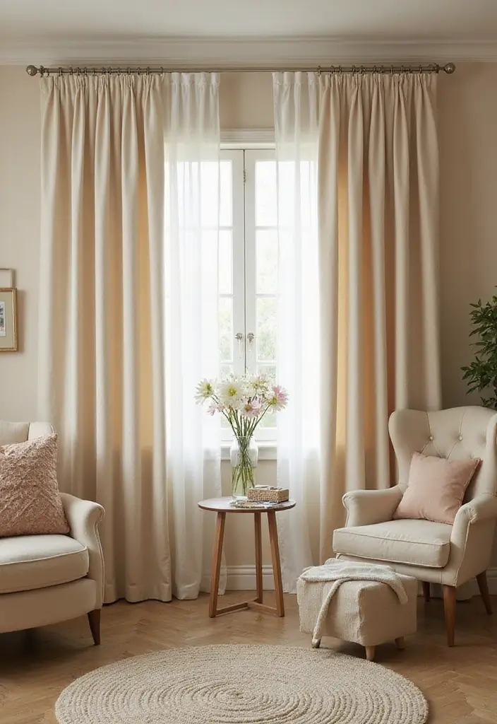28 Modern Curtains for Living Room That Transform Your Space 13 28 Modern Curtains for Living Room That Transform Your Space - 13. Creamy Neutrals