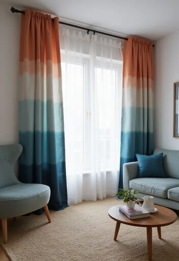 28 Modern Curtains for Living Room That Transform Your Space 14 28 Modern Curtains for Living Room That Transform Your Space - 14. Modern Ombre
