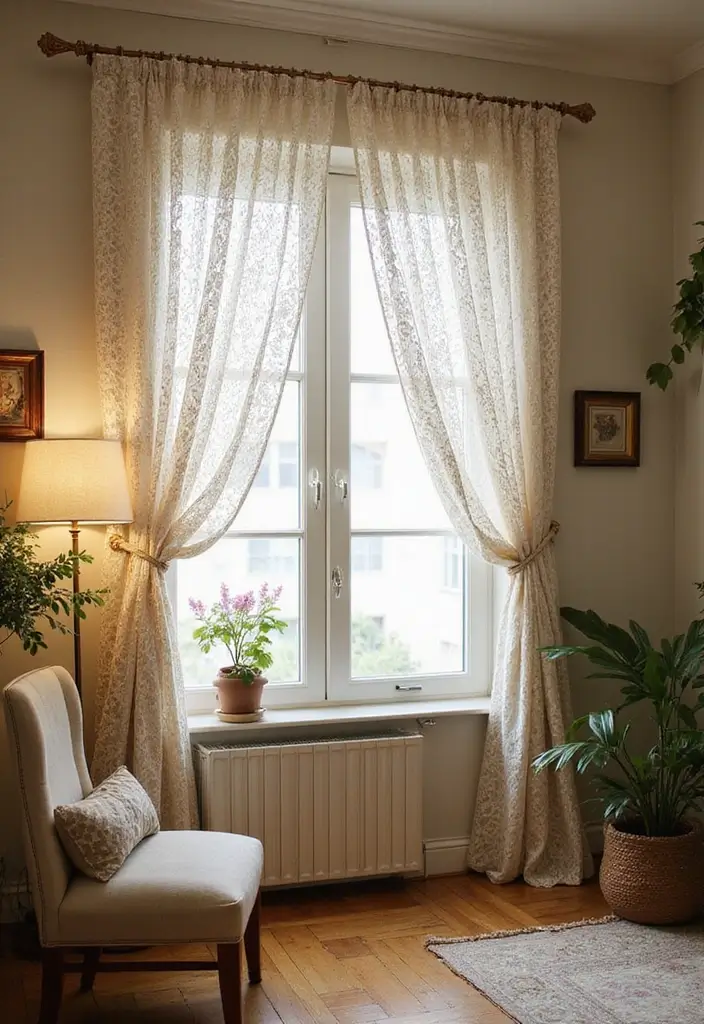 28 Modern Curtains for Living Room That Transform Your Space 15 28 Modern Curtains for Living Room That Transform Your Space - 15. Vintage Lace