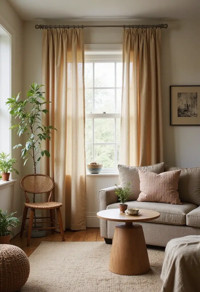 28 Modern Curtains for Living Room That Transform Your Space 21 28 Modern Curtains for Living Room That Transform Your Space - 21. Nature-Inspired Colors