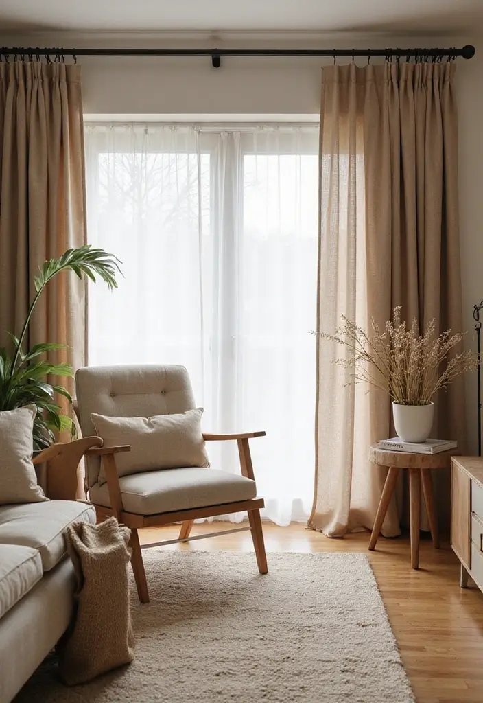 28 Modern Curtains for Living Room That Transform Your Space 9 28 Modern Curtains for Living Room That Transform Your Space - 9. Natural Fiber Blends