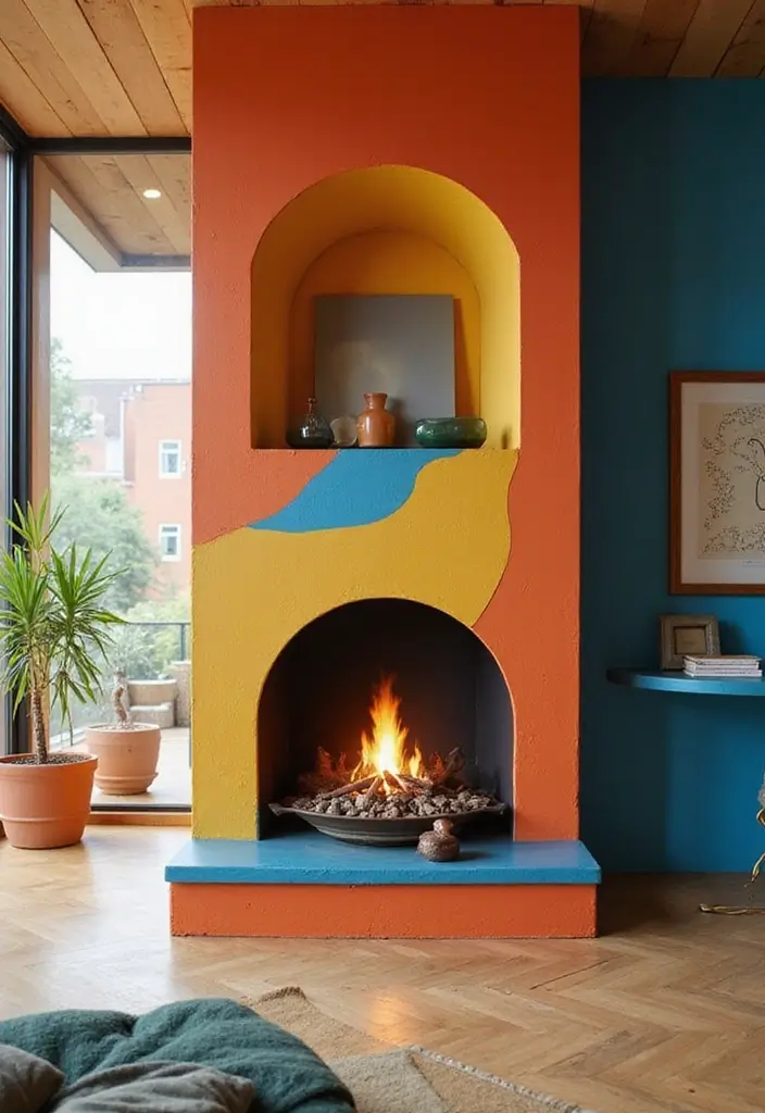 28 Modern Fireplace Designs That Add Warmth and Luxury 15 28 Modern Fireplace Designs That Add Warmth and Luxury - 15. Retro-Futuristic Fireplaces