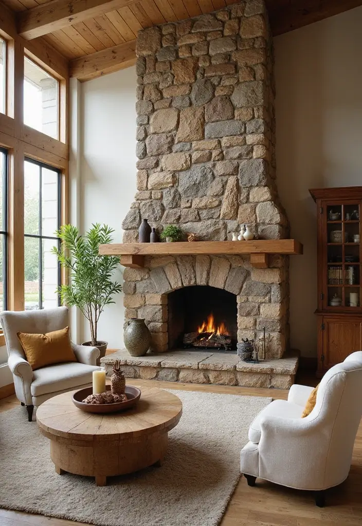 28 Modern Fireplace Designs That Add Warmth and Luxury 21 28 Modern Fireplace Designs That Add Warmth and Luxury - 21. Stone-Hued Fireplaces