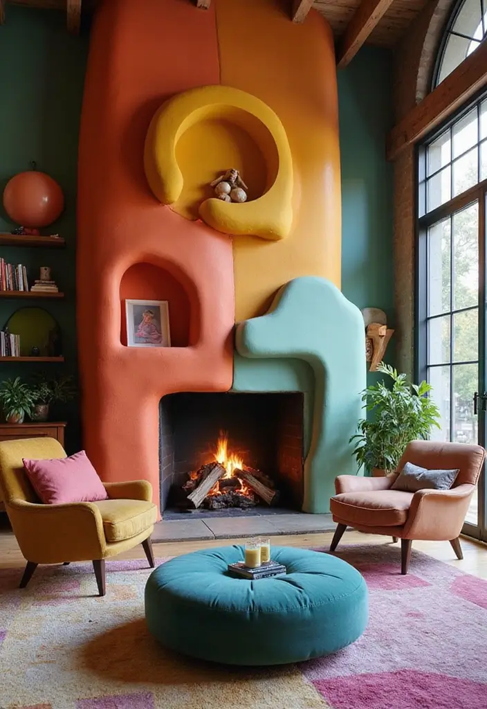 28 Modern Fireplace Designs That Add Warmth and Luxury 27 28 Modern Fireplace Designs That Add Warmth and Luxury - 27. Fireplaces as Art Installations