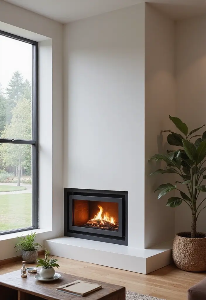 28 Modern Fireplace Designs That Add Warmth and Luxury 4 28 Modern Fireplace Designs That Add Warmth and Luxury - 4. Minimalist Corner Fireplaces