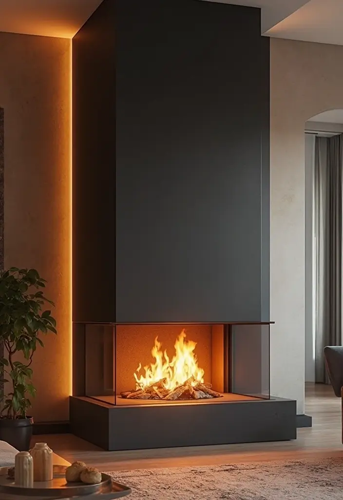 28 Modern Fireplace Designs That Add Warmth and Luxury 5 28 Modern Fireplace Designs That Add Warmth and Luxury - 5. Dual-Sided Fireplaces
