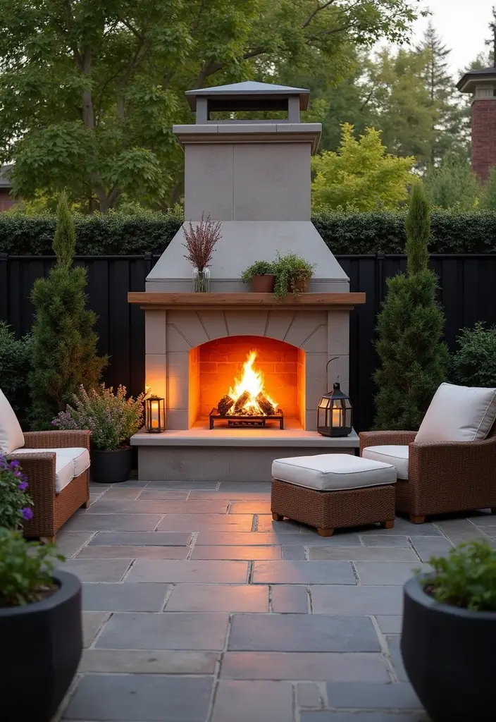 28 Modern Fireplace Designs That Add Warmth and Luxury 7 28 Modern Fireplace Designs That Add Warmth and Luxury - 7. Outdoor Fireplaces