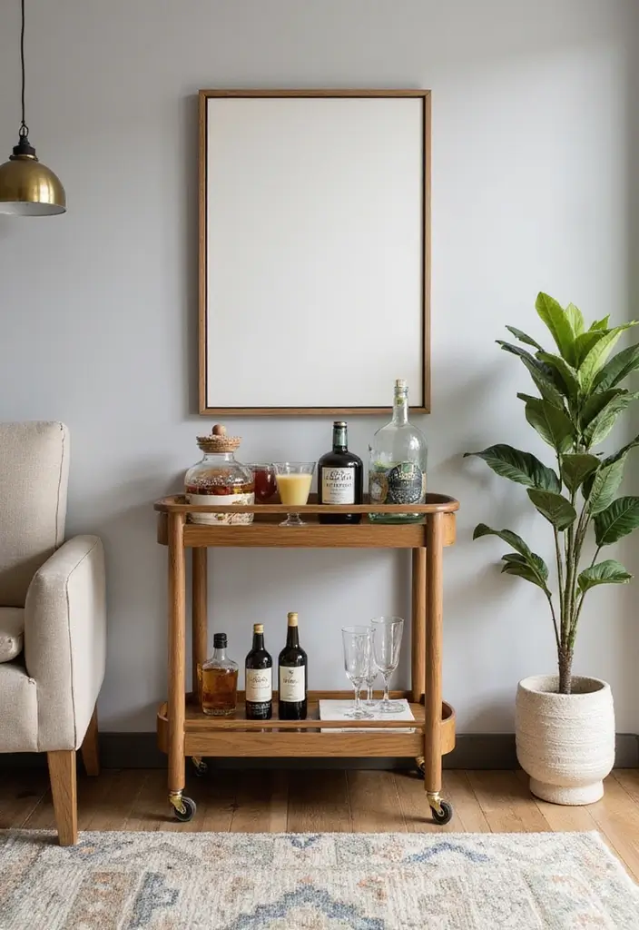 28 Modern Home Bar Inspirations Perfect for Entertaining 12 28 Modern Home Bar Inspirations Perfect for Entertaining - 12. Elegant Bar Cart