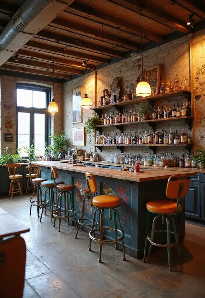 28 Modern Home Bar Inspirations Perfect for Entertaining 17 28 Modern Home Bar Inspirations Perfect for Entertaining - 17. Artistic Flair