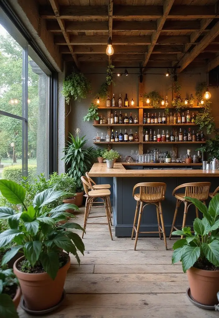 28 Modern Home Bar Inspirations Perfect for Entertaining 27 28 Modern Home Bar Inspirations Perfect for Entertaining - 27. Eco-Friendly Bar