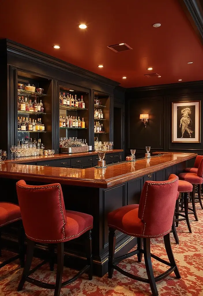 28 Modern Home Bar Inspirations Perfect for Entertaining 6 28 Modern Home Bar Inspirations Perfect for Entertaining - 6. Luxe Lounge