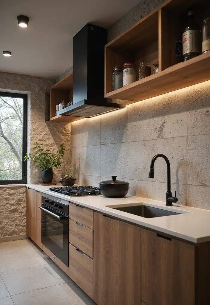 28 Modern Kitchens That Blend Function and Sleek Style 9 28 Modern Kitchens That Blend Function and Sleek Style - 9. Textured Surfaces