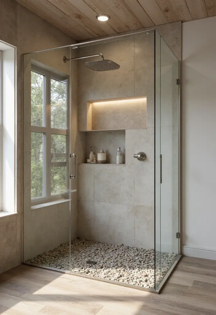 29 Luxury Bathroom Design Ideas That Feel Like a Spa Retreat 10 29 Luxury Bathroom Design Ideas That Feel Like a Spa Retreat - 10. Serene Shower Spaces with Natural Elements