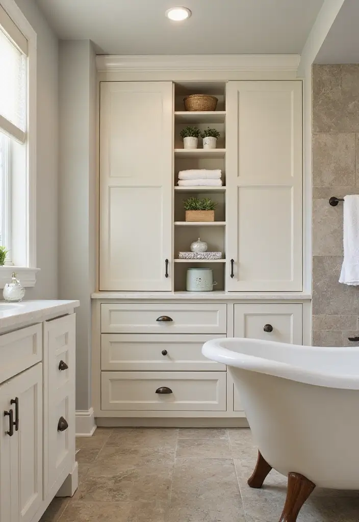 29 Luxury Bathroom Design Ideas That Feel Like a Spa Retreat 11 29 Luxury Bathroom Design Ideas That Feel Like a Spa Retreat - 11. Custom Cabinetry for Optimal Storage